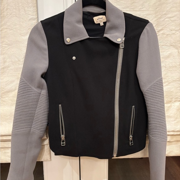 Wilfred Black and Gray Bomber Jacket - Picture 1 of 4